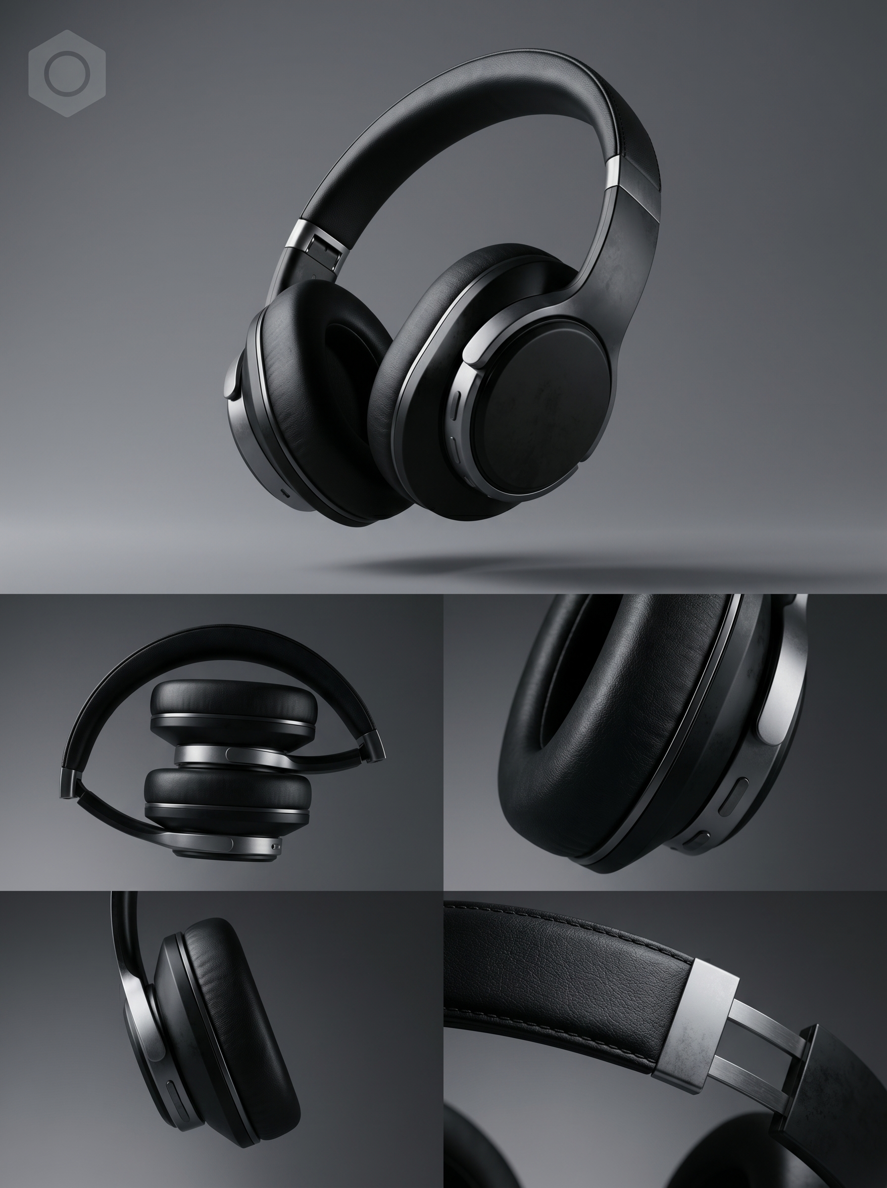 Minimal Matte Black Headphones