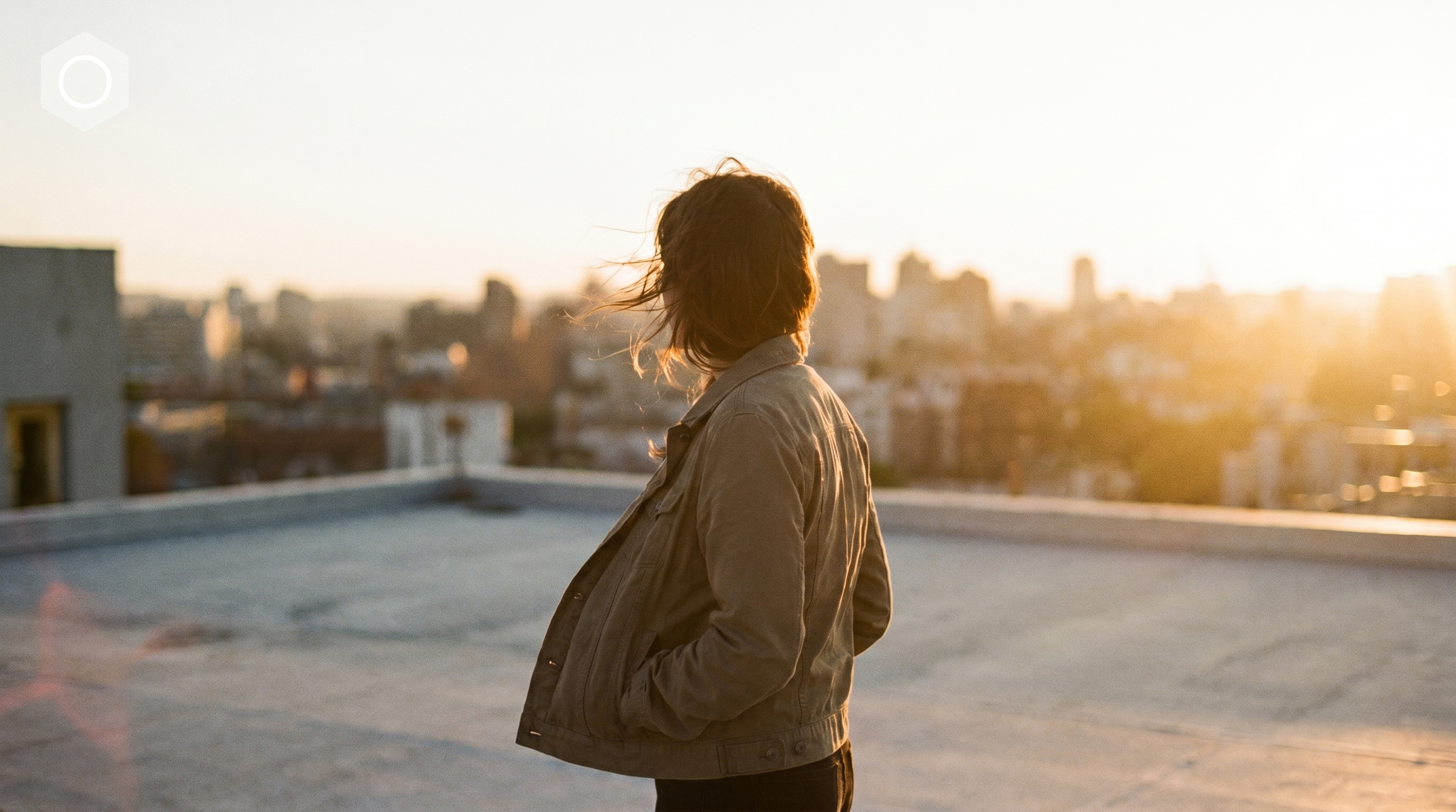 Golden Hour Rooftop Portrait