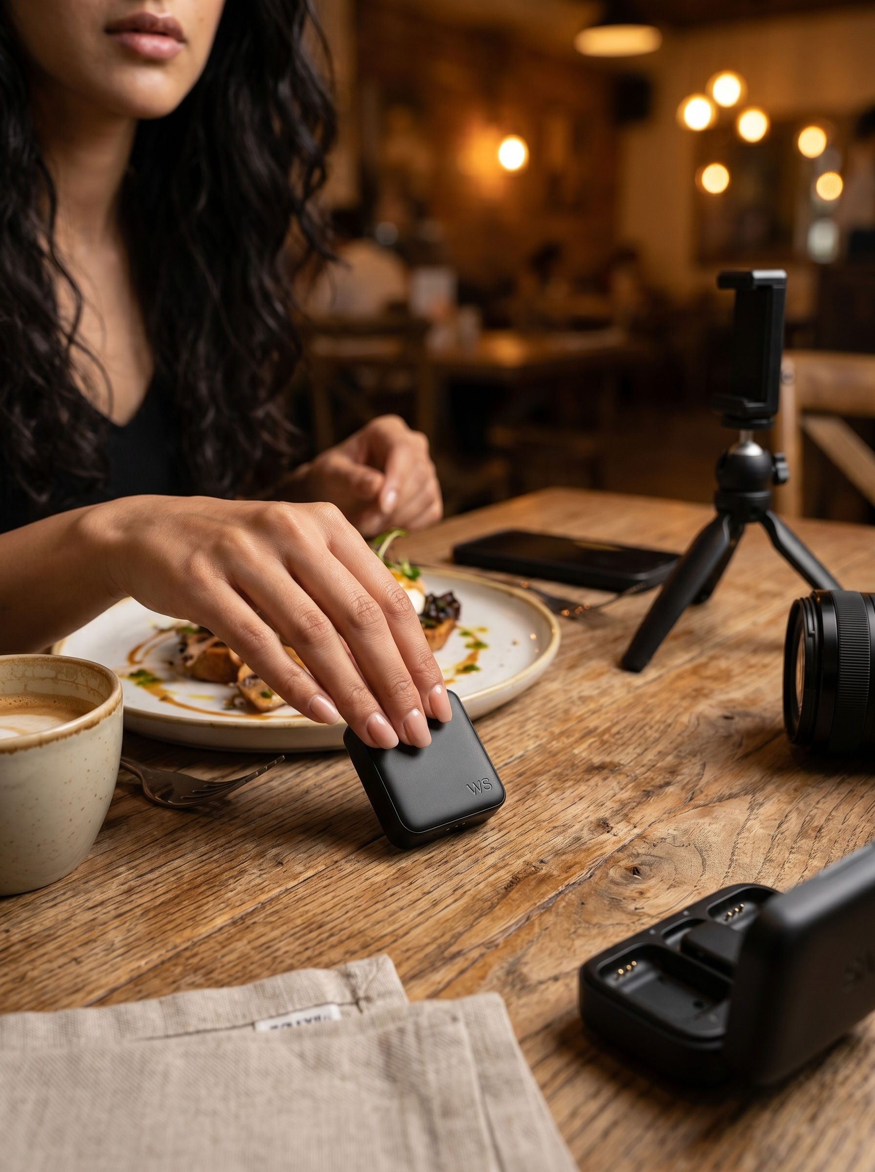 Mic on restaurant table